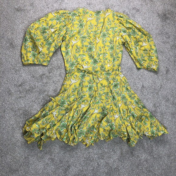 Rhode Mini Dress Fiona Yellow Godet Hem - Picture 9 of 9